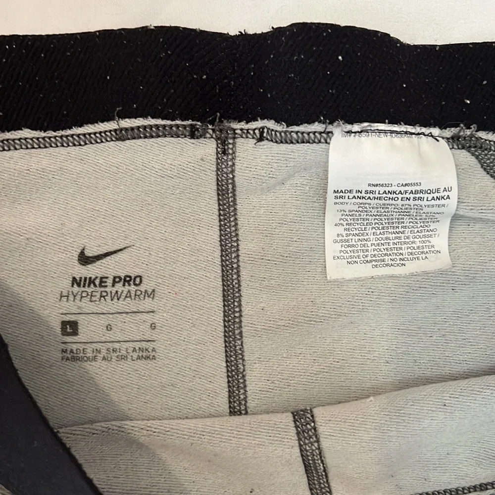 Nike Pro Hyperwarm Women Gray and Black Athletic Leggings Size Large - Picture 6 of 6